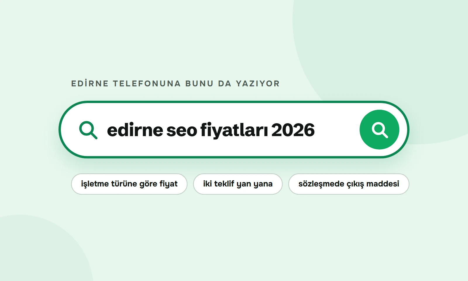 Edirne SEO fiyatları 2026 araması